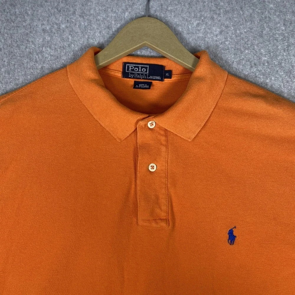 Polo Ralph Lauren Polo Shirt Mens XL Orange Short Sleeve Cotton Pique Pony Logo